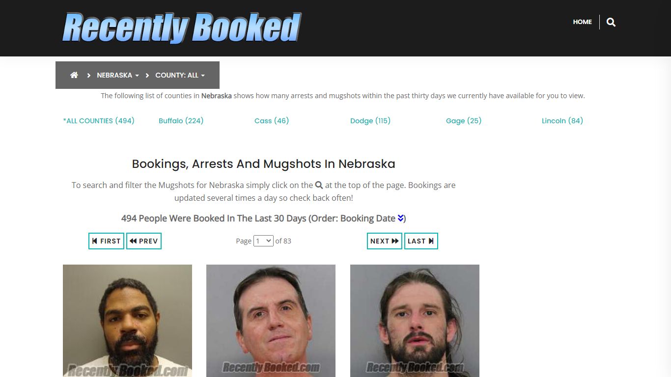 Recent bookings, Arrests, Mugshots in Nebraska - Recently Booked